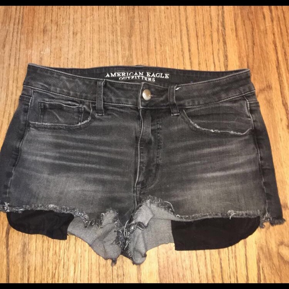 Black jean shorts